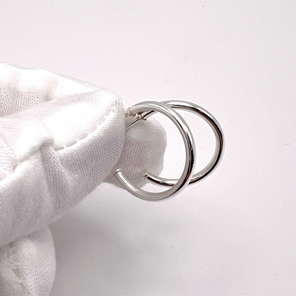 .925 Sterling Silver 19mm x 2mm Post Hoop Earrings - Picture 3 of 15